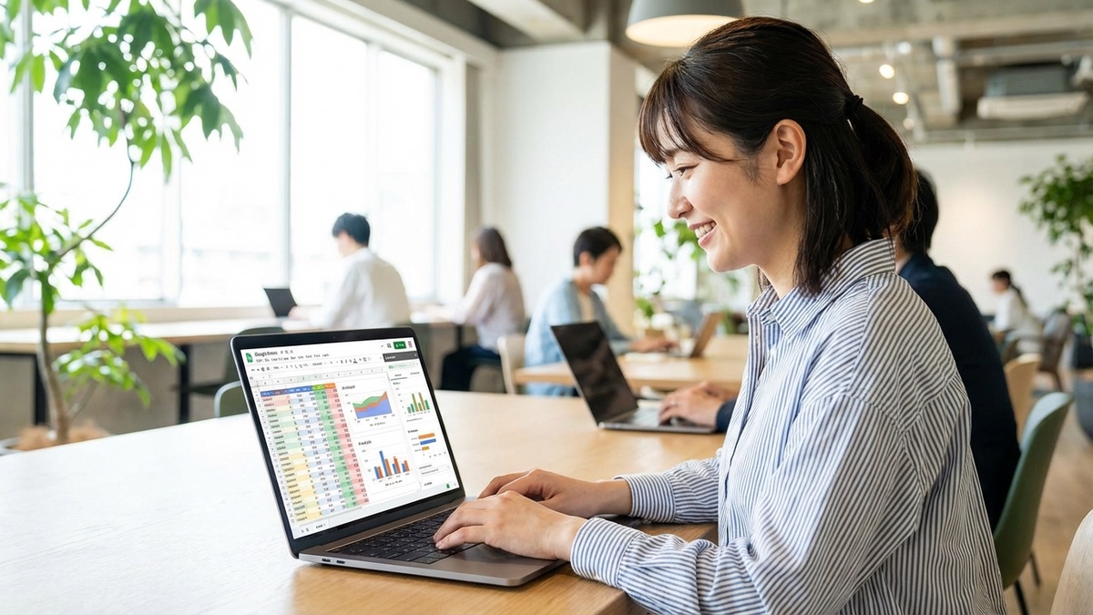 Google Sheets × Geminiを操作している日本人女性