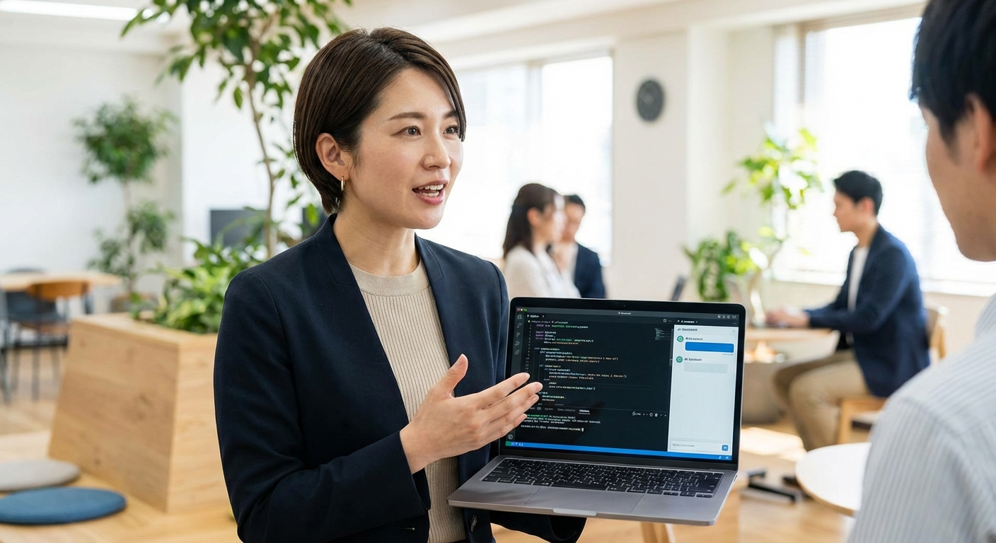 自然言語でAIに指示を出しコードを自動生成する日本人女性